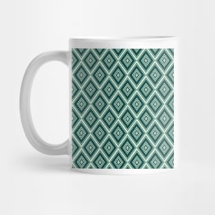 Dark green and greyish green diamond motif pattern Mug